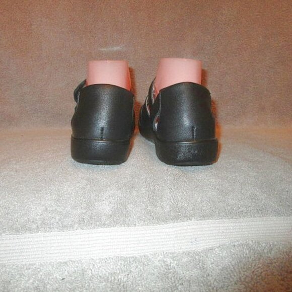 Alegria TRAQ Black Out LEATHER Comfort Size 38 US 8 8.5 SANDALS Fisherman ADJUST - Picture 11 of 13